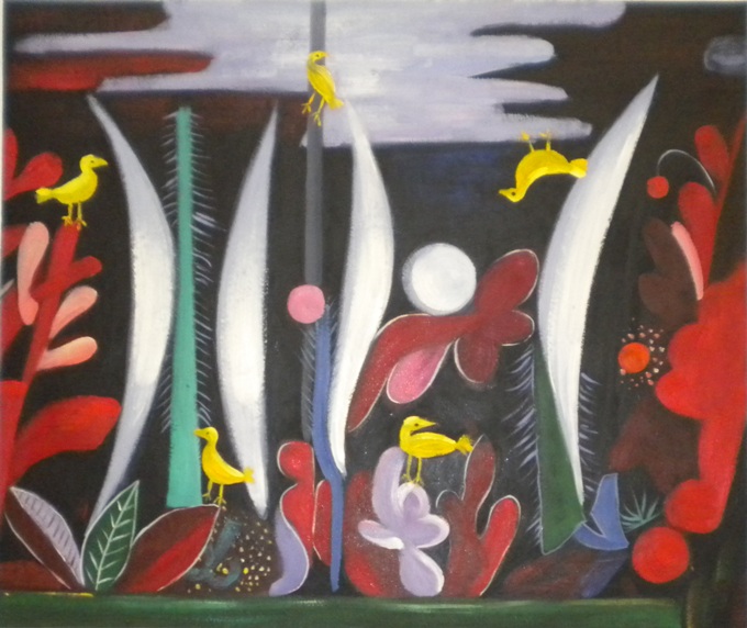 store falso d'autore Paesaggio con uccelli gialli di Paul Klee